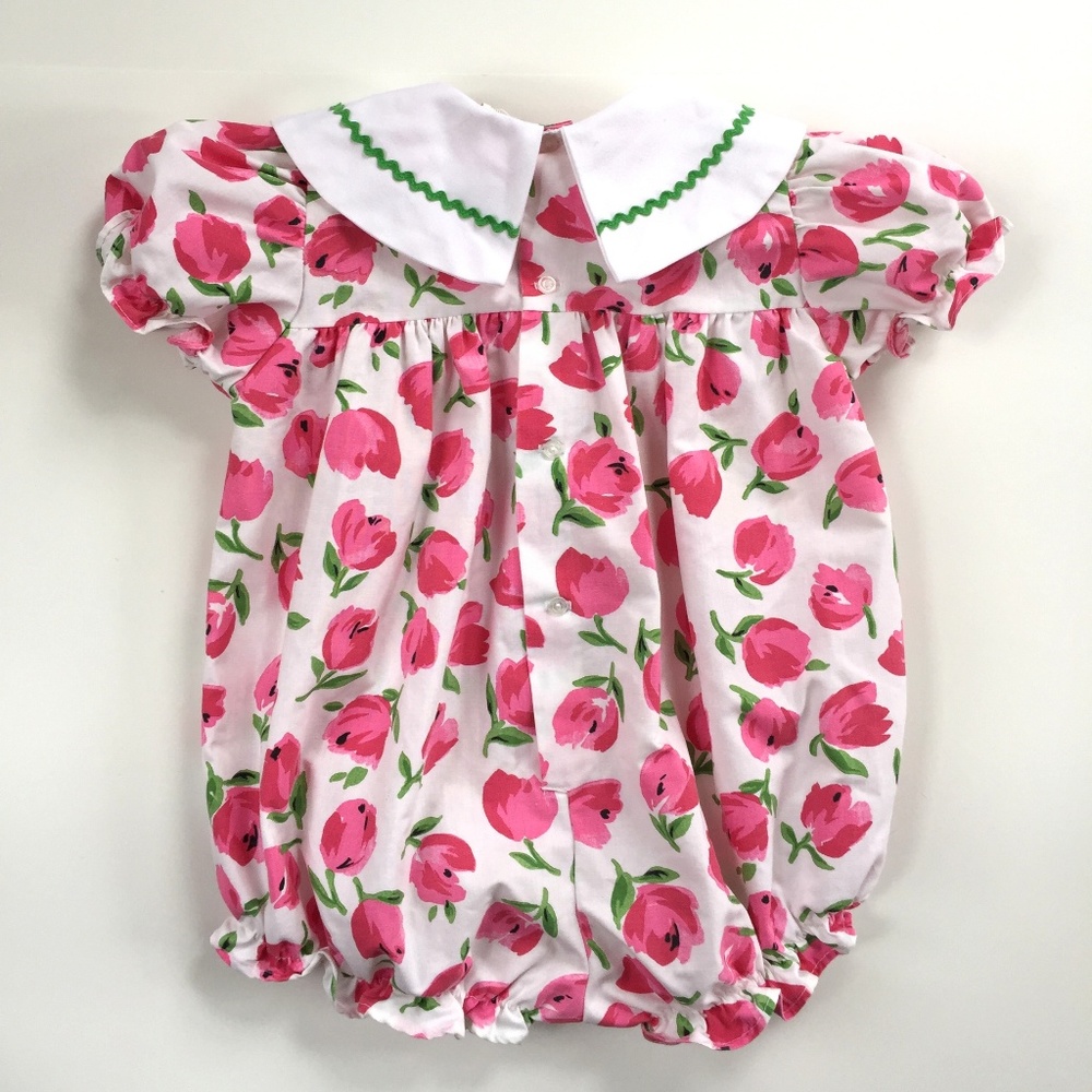 Vintage Pink Floral Bubble Romper 24 Months - Picture 6 of 7